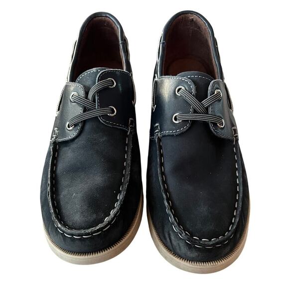 Florsheim Other - Florsheim Kids Shoes Size 5.5 M Navy Blue Leather Slip On Style